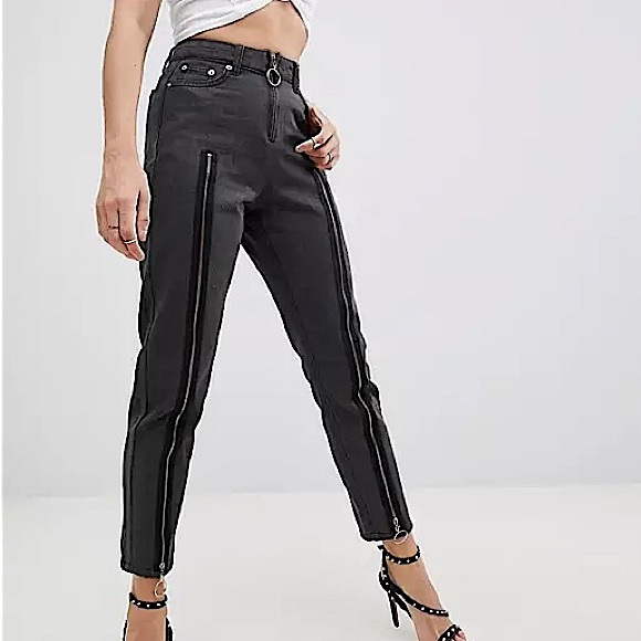 Liquor N Poker Exposed Zip Straight Leg Jeans - Picture 1 of 12